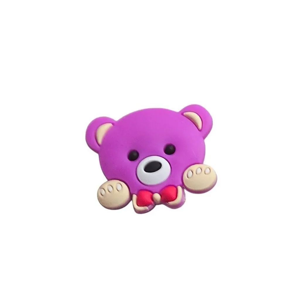 Jibbitz Style Shoe Charm Purple Teddy Bear